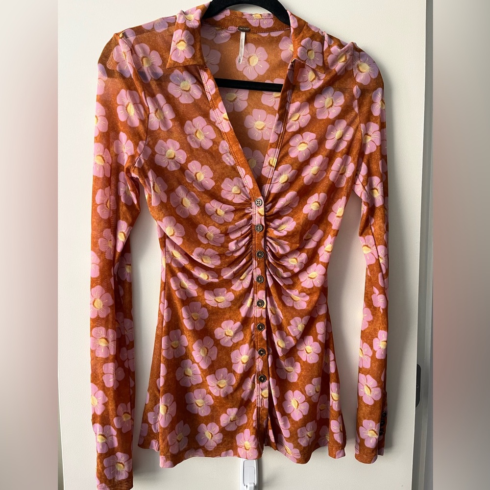Free people flower tunic shirt
